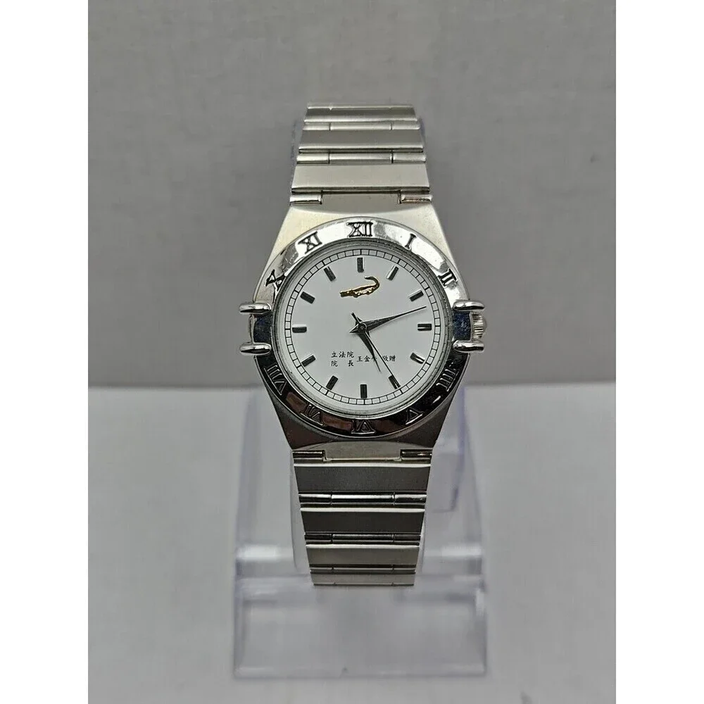 Wang Jin Pyng Gift Crocodile International A474 Quartz Watch New Battery Silver